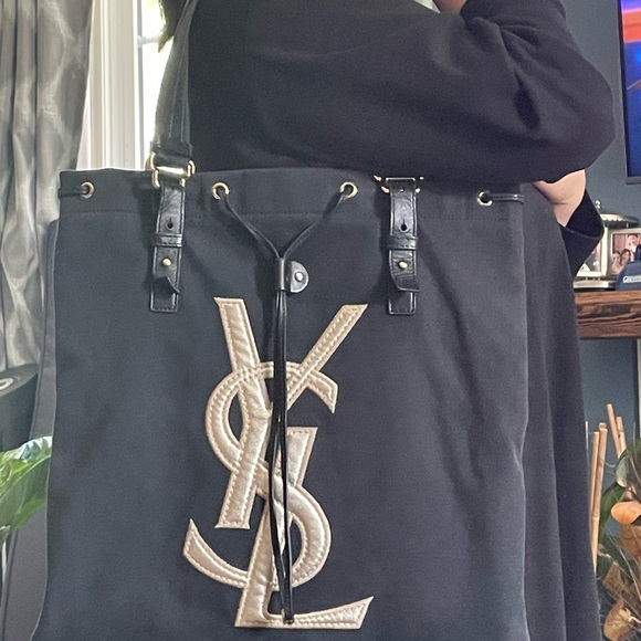 EUC YSL Black and Gold Tote Bag - Picture 7 of 7